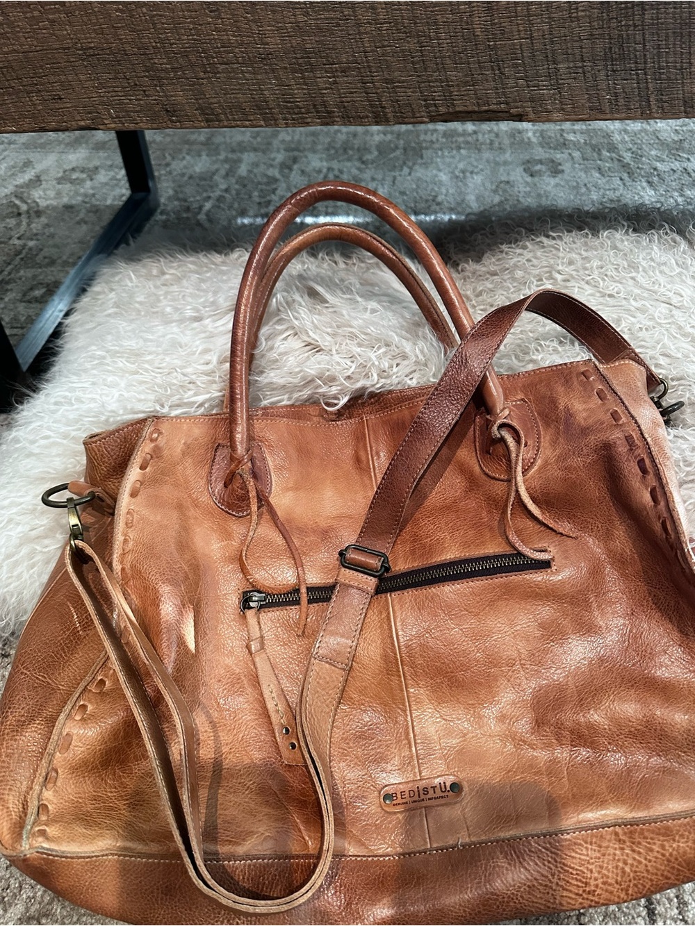 BedStu Rockaway Leather Tote Handbag-Like New! - Picture 5 of 5